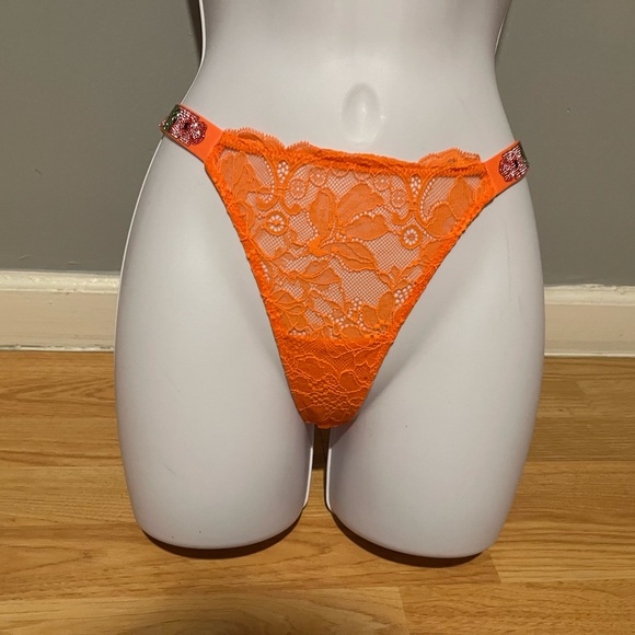 Victoria’s Secret Lace string Shine strap 🧡SUNNY ORANGE size XSMAll NWT - Picture 3 of 5